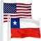 G128 Combo Pack: USA 3x5 Ft 150D Printed Stars & Chile (Chilean) Flag 3x5 Ft 150D Printed